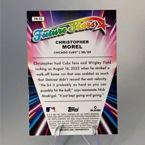 2024 Topps Chrome - Future Stars Christopher Morel #FS-12 REFRACTOR - Picture 5 of 6